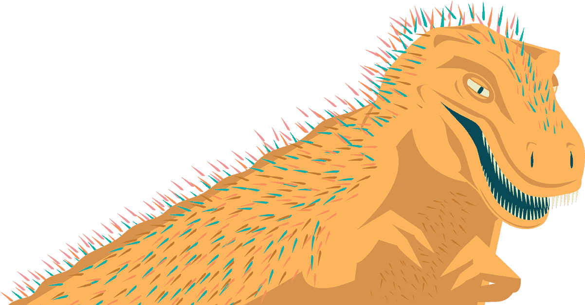 tyrannosaur covered in a fuzz of feathers