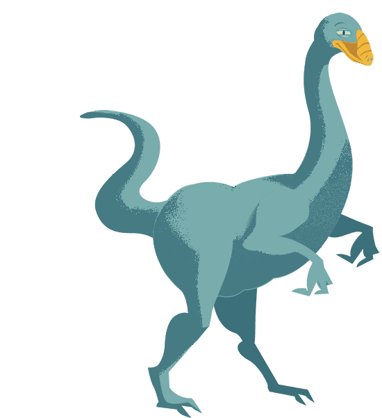a featherless dinosaur stands in a neutral pose