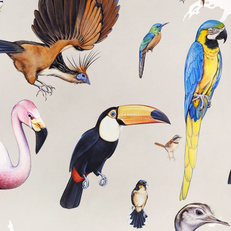 Wall of Birds Mural detail