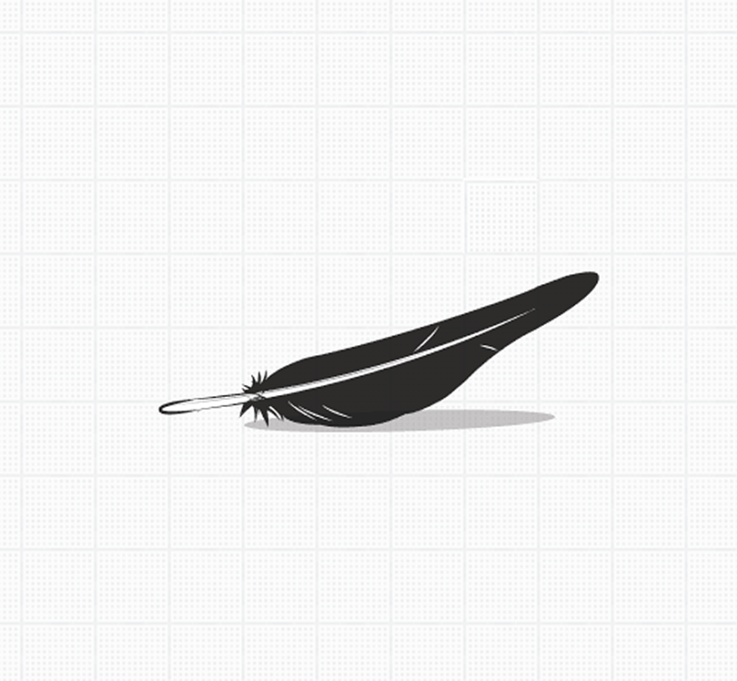 Illustrated flight feather
